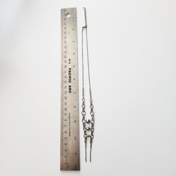 Gothic unique silver double rosary necklace ✦ vintage pearl necklace ✦ - Picture 4 of 7